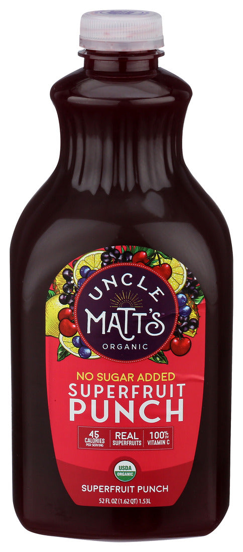 Uncle Matt's, Organic No Sugar Added Superfruit Punch, Case Of 6, 52 Fl Oz