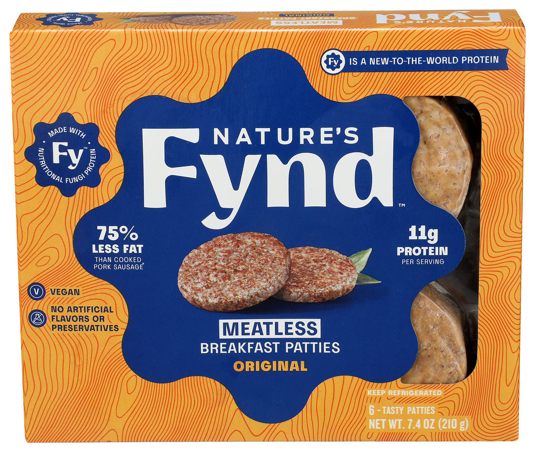 Nature`s Fynd, Nonfat Patties Breakfast Meals, Case Of 8, 7.4 Oz