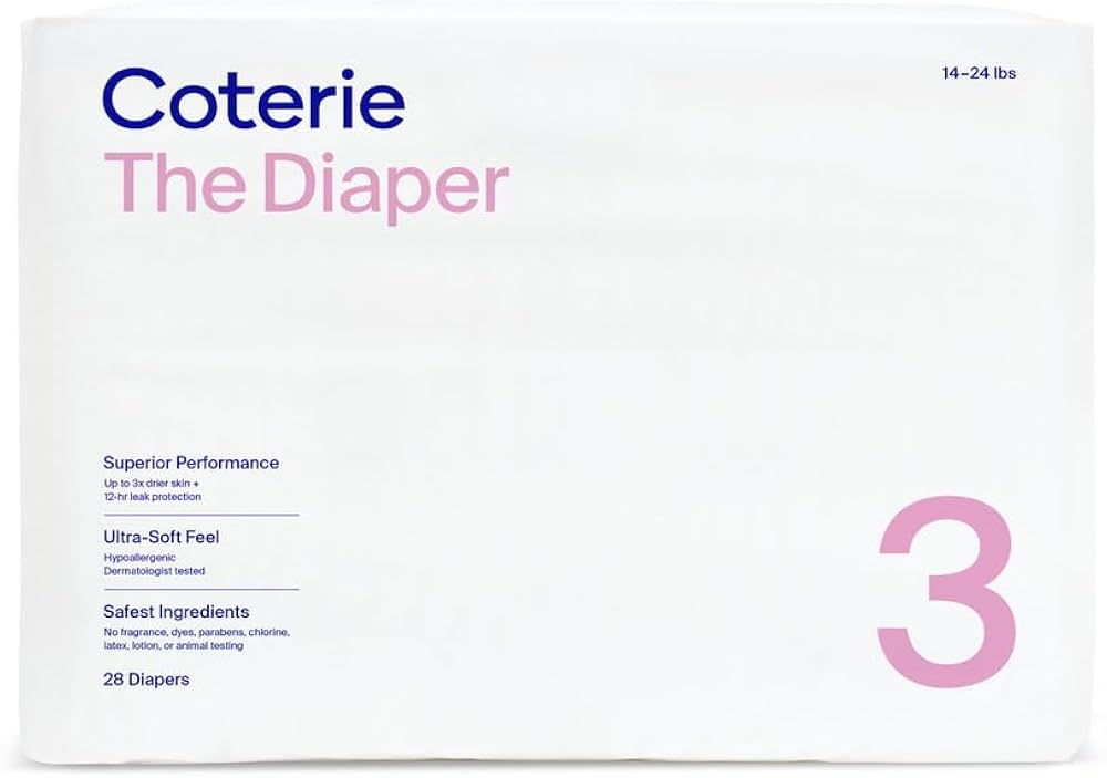 Coterie, Size 3 16-28" Baby Diapers, 28 Ct