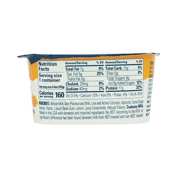 Skyr Whole Milk Yogurt — Honey & Apricot