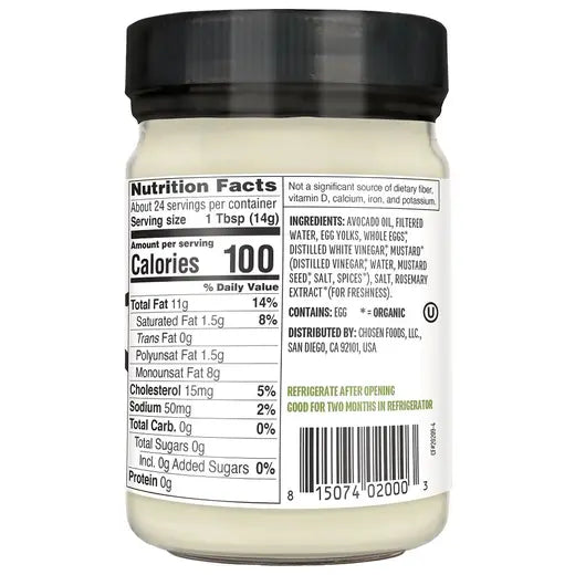 Chosen Foods Traditional Avocado Oil Mayo 12 fl. oz.