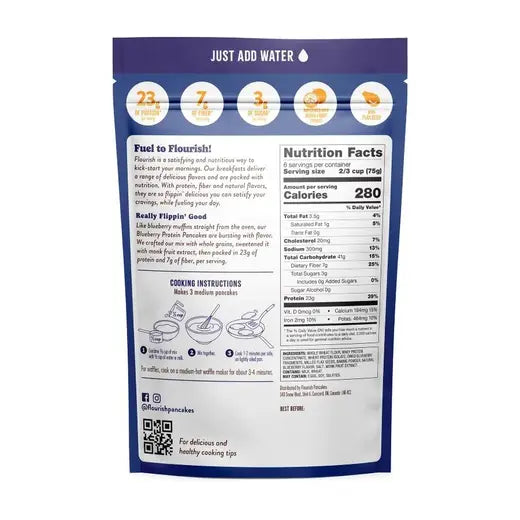 Flourish Blueberry Protein Pancake Mix 16 oz.