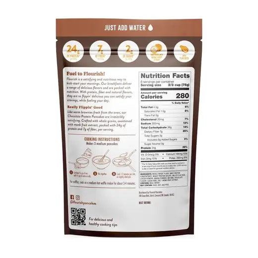 Flourish Chocolate Protein Pancake Mix 16 oz.