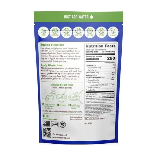 Flourish Plant-Based Blueberry Pancake Mix 16 oz.