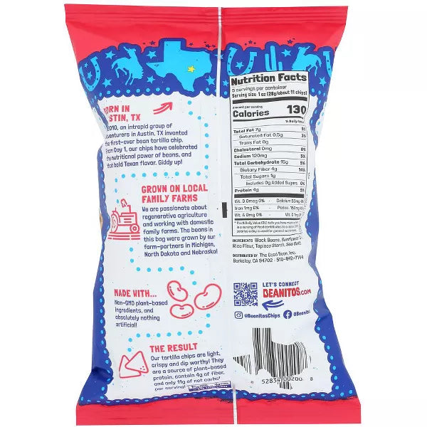Beanitos, Black Bean Chips Sea Salt, Case Of 6, 5 Oz