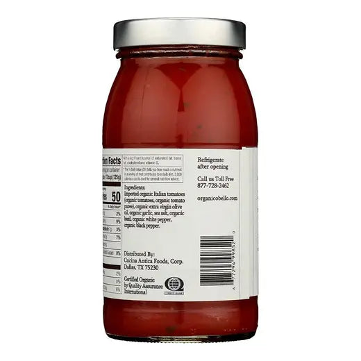 Organico Bello Organic Mamma's Recipe Pasta & Cooking Sauce 25 oz.