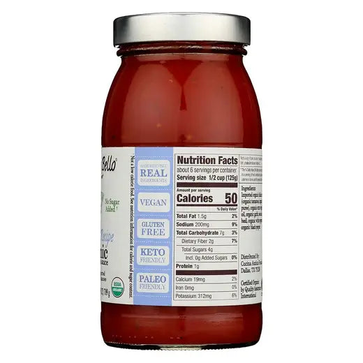 Organico Bello Organic Mamma's Recipe Pasta & Cooking Sauce 25 oz.