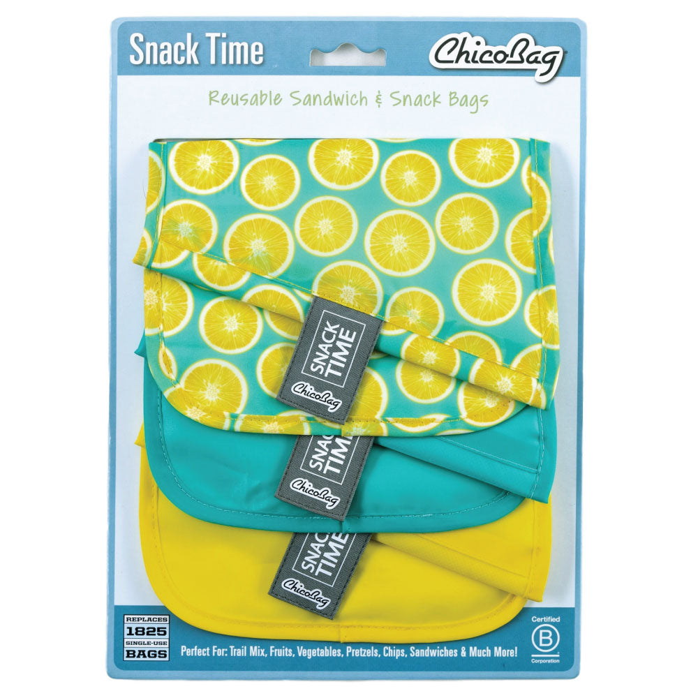 ChicoBag Snack Time Poly Lemon Reusable Snack Bag (3 count)