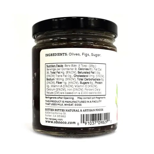 Sutter Buttes Fig and Olive Tapenade 9 oz.