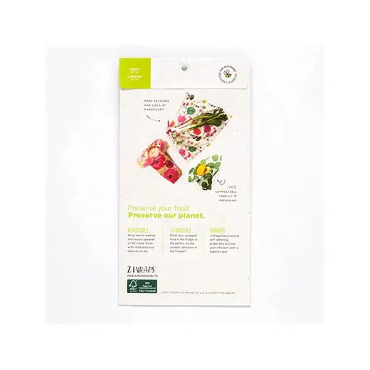 Z Wraps 3-Pack Beeswax Wrap, 1 Small Perfect Pear, 2 Medium Out & About Print