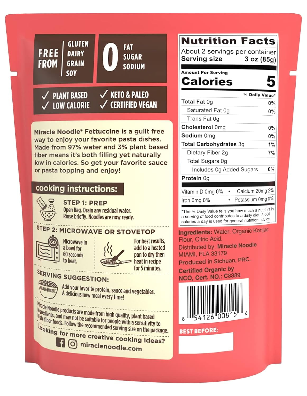 NOODLE RTE FETTUCCHINE ORG - 7 OZ