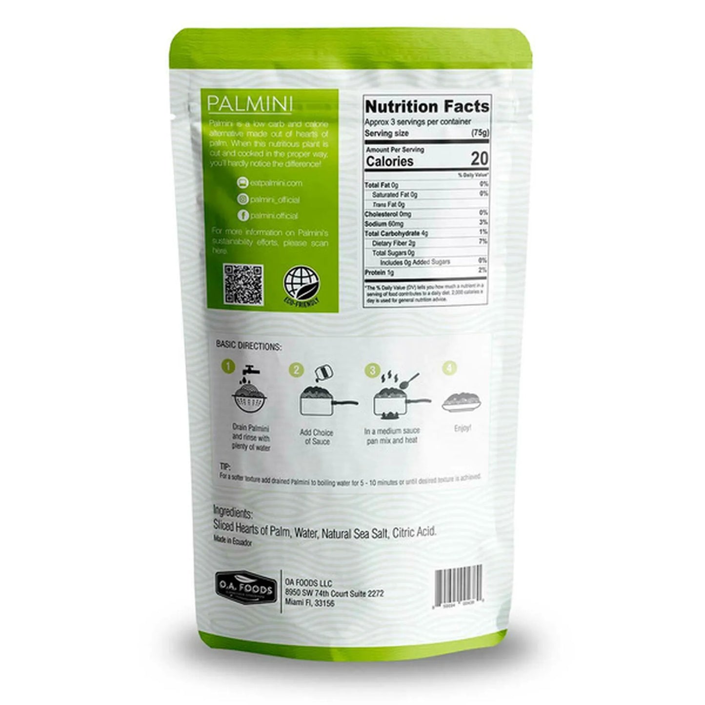 PASTA HEART OF PALM POUCH - 12 OZ