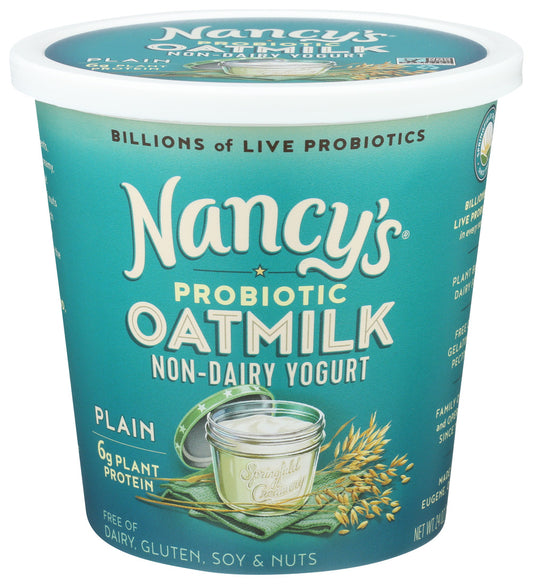 Nancy's Springfield Creamery, Oatmilk Non Dairy Yogurt Plain, Case Of 6, 24 Oz