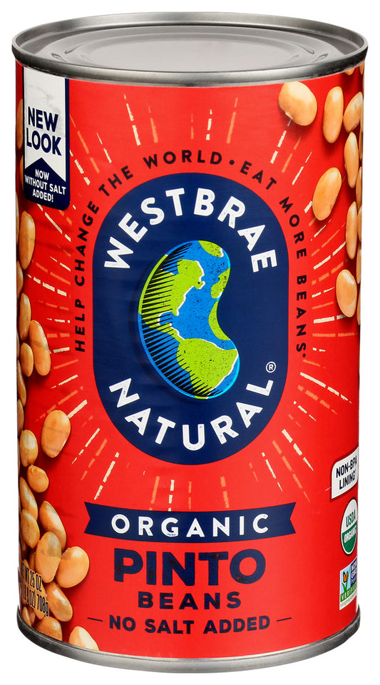 Westbrae Natural, Canned Vegetables, Pinto Beans, Organic, 25 Oz