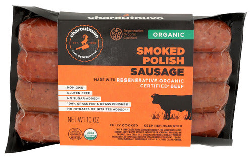Meats, Beef Polish Sausage, Smoked, Grass-Fed, Cha