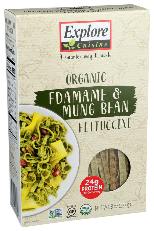 Explore Cuisine, Organic Fettuccine Pasta Edamame & Mung Bean, 8 Oz