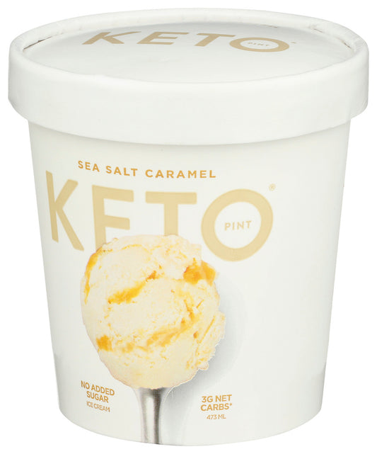 Keto Pint, Sea Salt Caramel Ice Cream, Case Of 8, 16 Oz