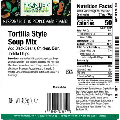 Frontier Co-op Tortilla Style Soup Mix 1 lb.