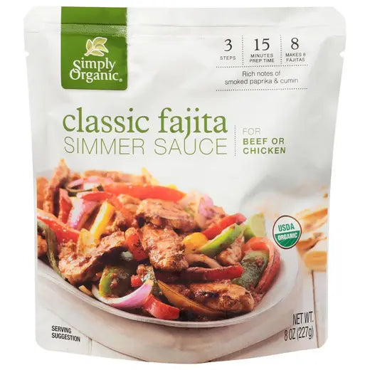 Simply Organic Classic Fajita Simmer Sauce 8.0 fl. oz.