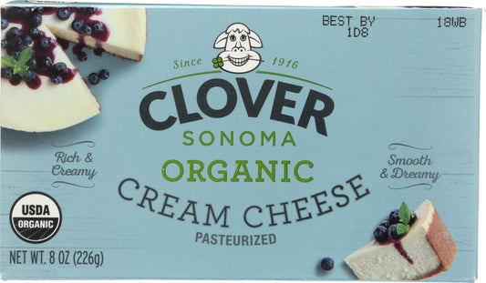 Clover Sonoma, Organic Cream Cheese, 8 Oz