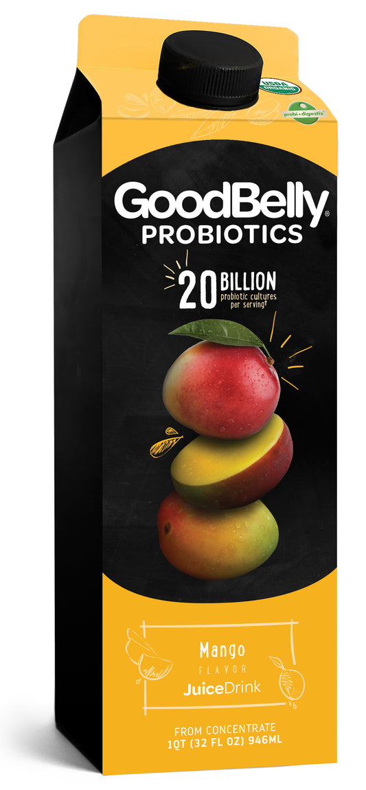 Good Belly, Probiotic Juice Mango One Q, 32 Oz
