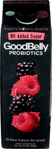 Good Belly, No Added Sugar Raspberry Blackberry Juice, 32 Oz