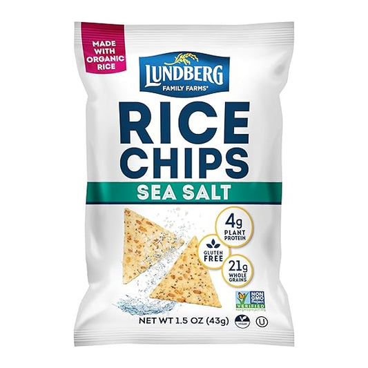 Lundberg Family Farms, Sea Salt Rice Chips, Case Of 24, 1.5 Oz