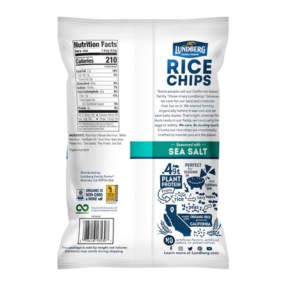 Lundberg Family Farms, Sea Salt Rice Chips, Case Of 24, 1.5 Oz