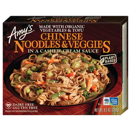 Amy's, Chinese Noodles & Veggies In A Cashew Cream Sauce, Case Of 12, 9.5 Oz