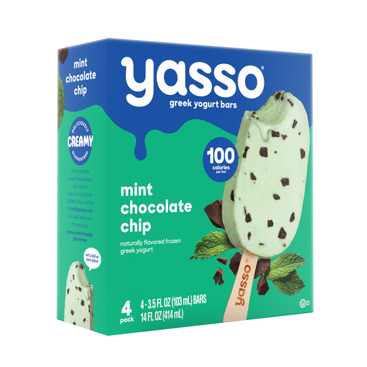 Yasso, Frozen Mint Chocolate Chip Greek Yogurt Bar 4 Pack, 14 Fl Oz