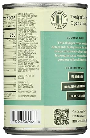 HeyDay Canned Coconut Curry Chickpeas - 15.0 oz