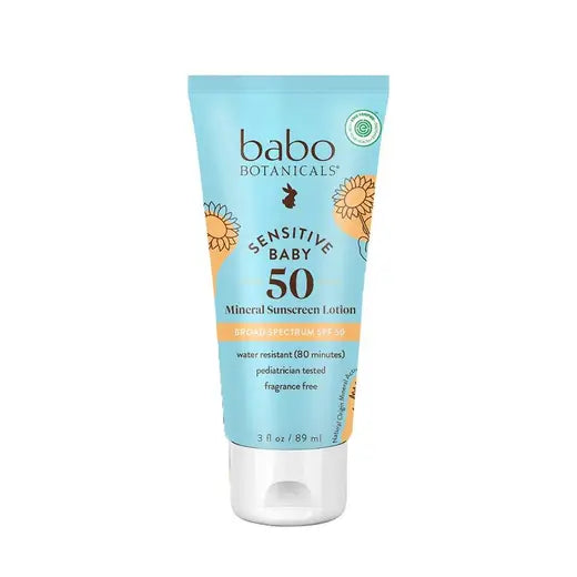 Babo Botanicals Sensitive Baby Mineral Sunscreen Lotion SPF 50 3 fl. oz.