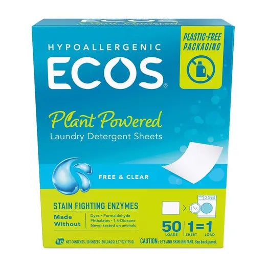 ECOS Free & Clear Laundry Detergent Sheets 50 count