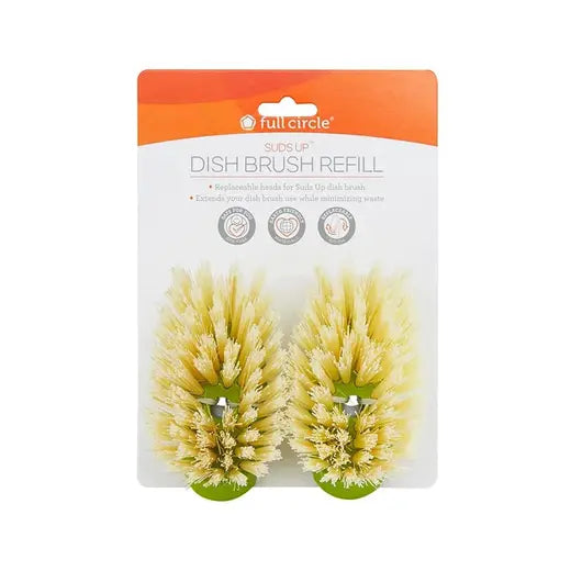 Full Circle Green Suds Up Dish Brush Replacement Heads 2 count