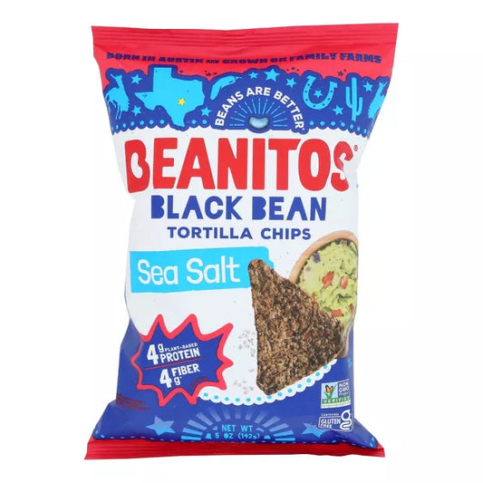 Beanitos, Black Bean Chips Sea Salt, Case Of 6, 5 Oz