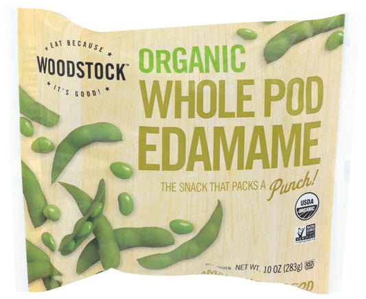 Woodstock Foods, Organic Frozen Vegetables Edamame Whole Pods, Case Of 12, 10 Oz