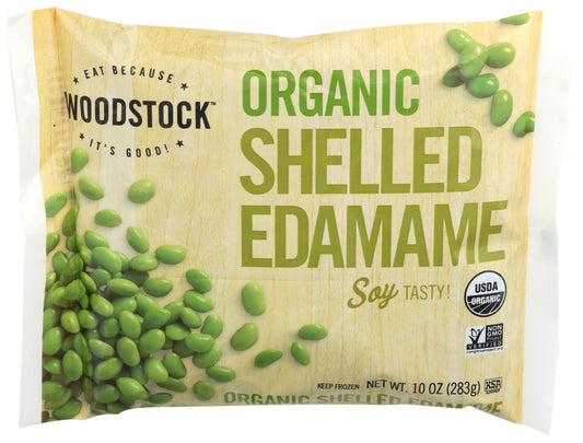 Woodstock Foods, Organic Frozen Vegetables Shelled Edamame, Case Of 12, 10 Oz