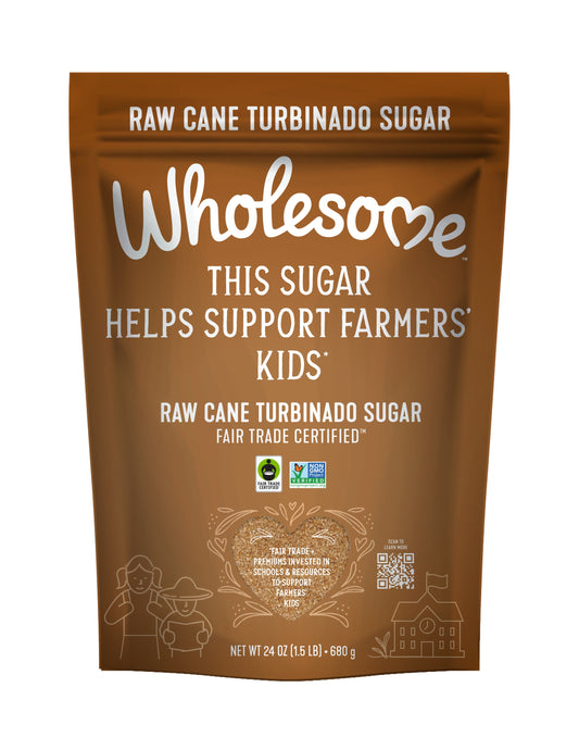 Wholesome, Sugar Raw Cane Turbinado 1.5lb, Case Of 12, 24 Oz
