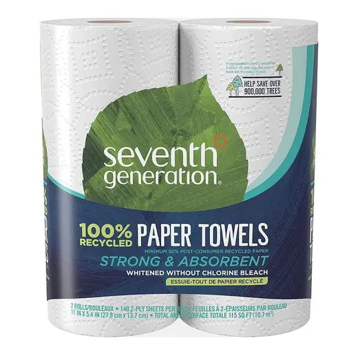 Seventh Generation 100% Recycled White Paper Towels 2 count