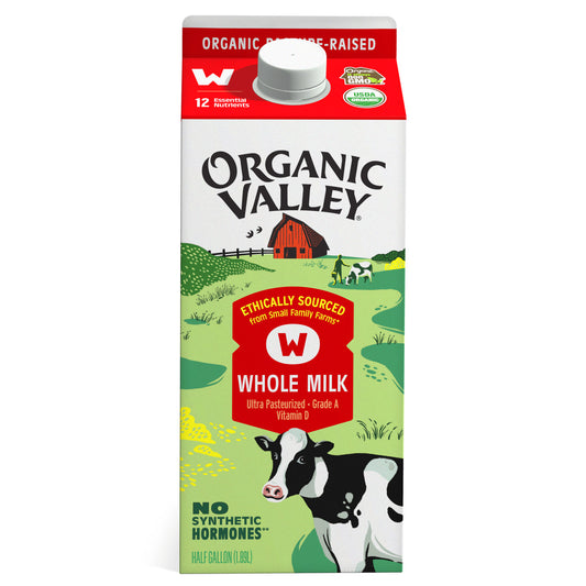 Organic Valley, Organic Ultra Pasteurized Whole Milk, Case Of 6, 64 Fl Oz
